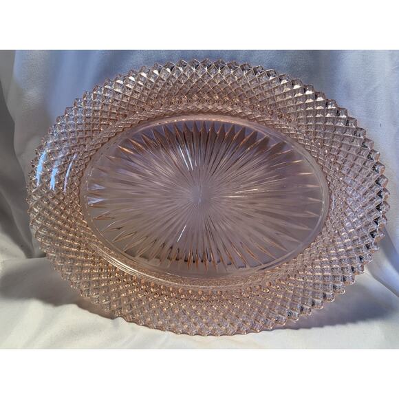 Vintage Miss America Pink Depression Glass 12” Plate Oval - Picture 4 of 4